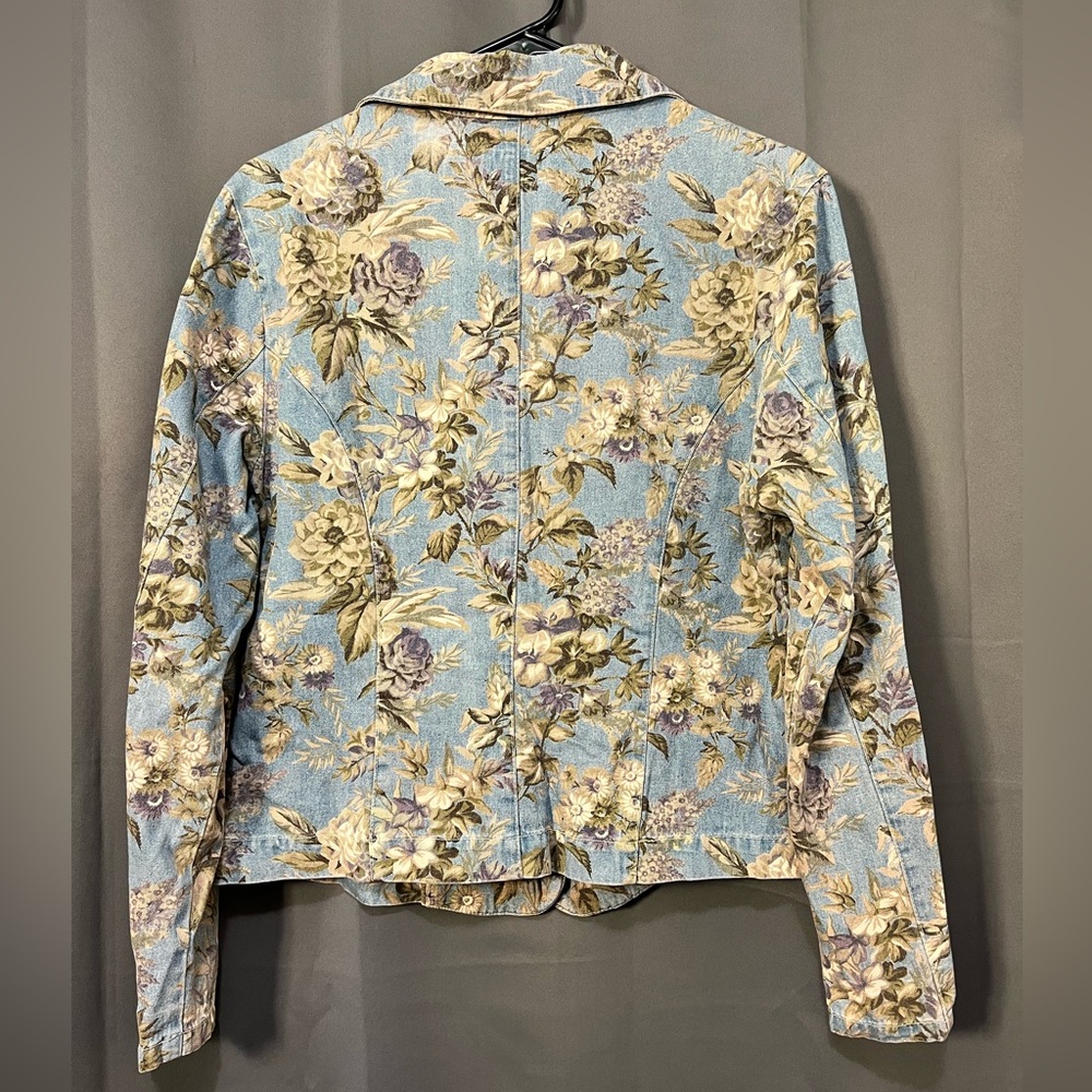 French Dressing Floral Button Down Denim Jacket - Picture 3 of 3